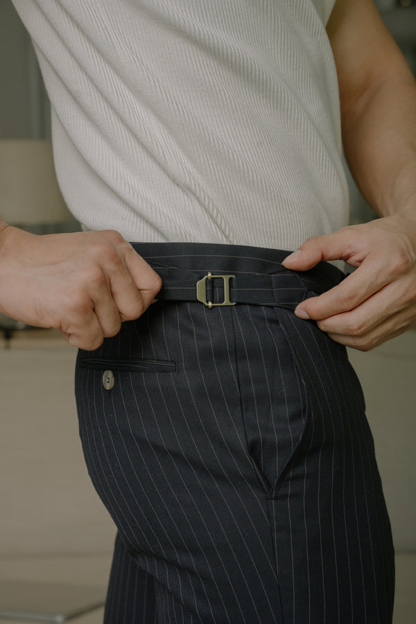 Dark navy side adjuster trousers