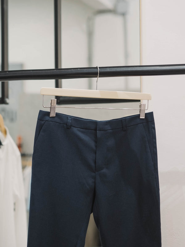 Navy - linen tailored trousers