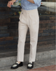 Beige linen Homme pleated trousers