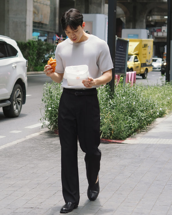 Black zane leather belt