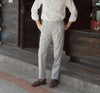 Grey - Pleated belt trousers