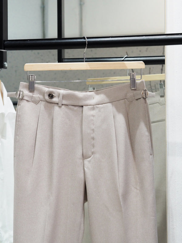 Latte - Dylan pleated tapered trousers