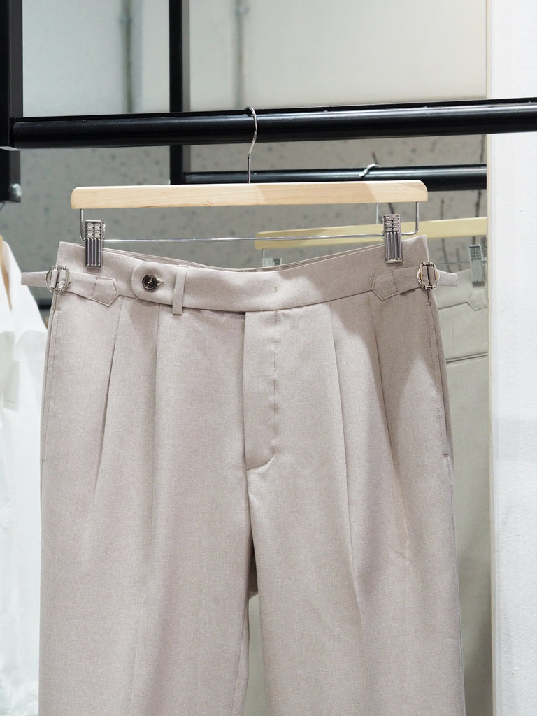 Latte - Dylan pleated tapered trousers