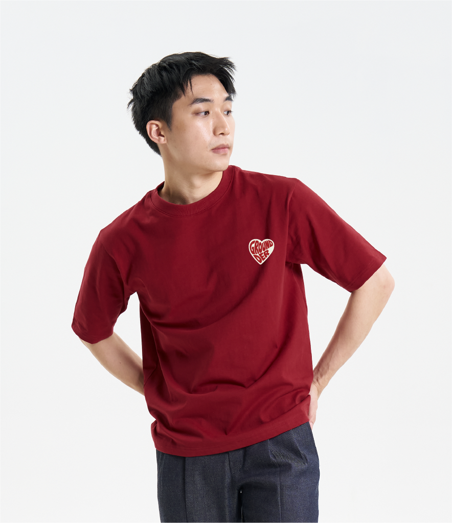 Maroon - heartbeat oversize t-shirt