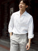 Grey - Pleated belt trousers