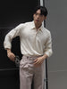 Latte - Dylan pleated tapered trousers