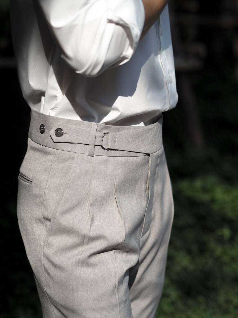 Ash grey with Frankie pleated trousers