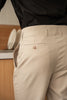 Beige - plain double pleated trousers