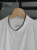 White with navy trim collar shirt