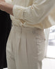 Beige linen - tapered trousers