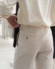 Beige linen - tapered trousers