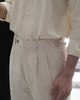 Beige linen - tapered trousers