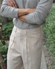 Beige reverse pleated trousers
