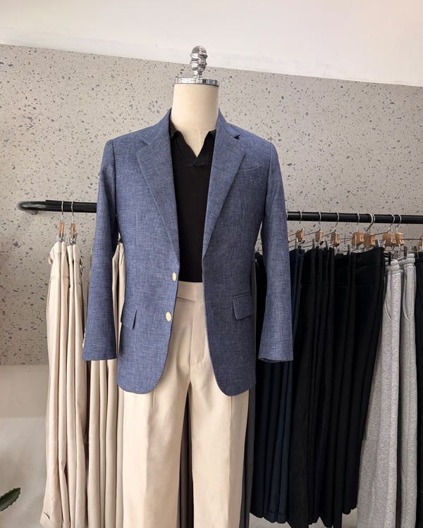 Navy - linen blazer suit
