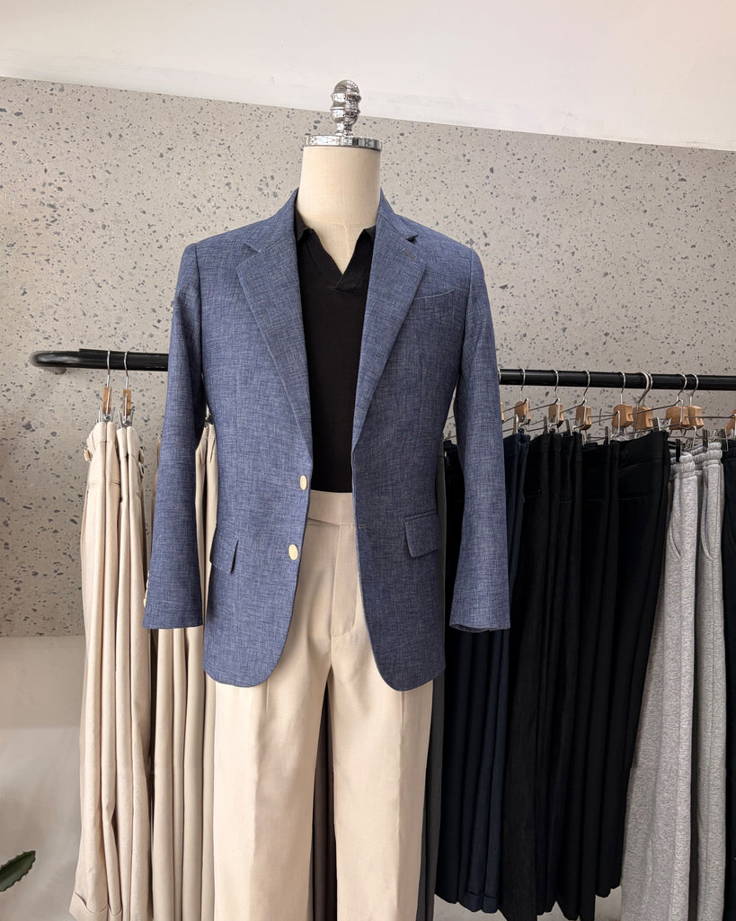Oxford navy - linen blazer suit