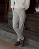 Grey - Pleated belt trousers