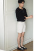 Beige linen - Terry side adjuster shorts
