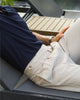Beige - draped plated trousers