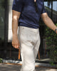 Beige - draped plated trousers