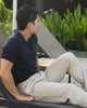 Beige - draped plated trousers