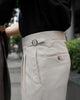 Beige Edge pleated belt trousers