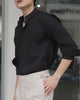 Black stand collar shirt