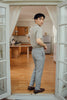 Light grey double belt trousers