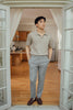 Light Grey - ridley double belt trousers