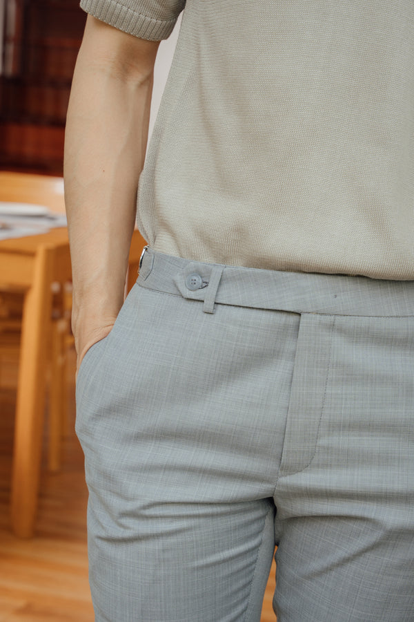 Light Grey - ridley double belt trousers