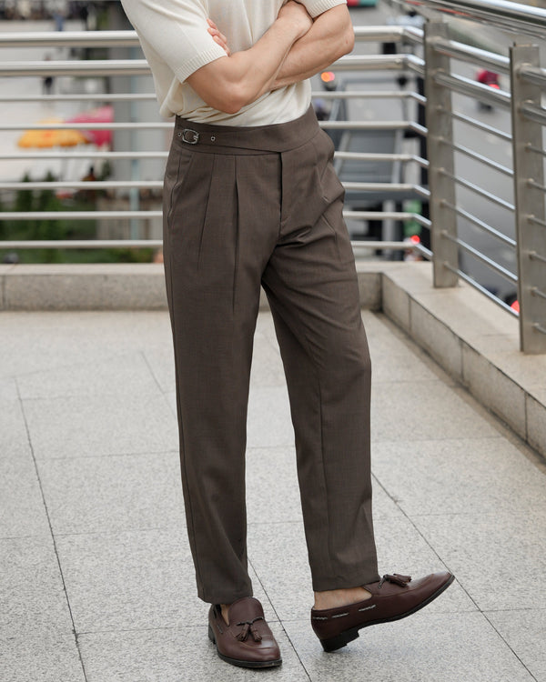 Choco crepe high waist trouser