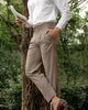 Mocca trousers with adjustable waist
