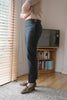 Navy - linen ridley double belt trousers