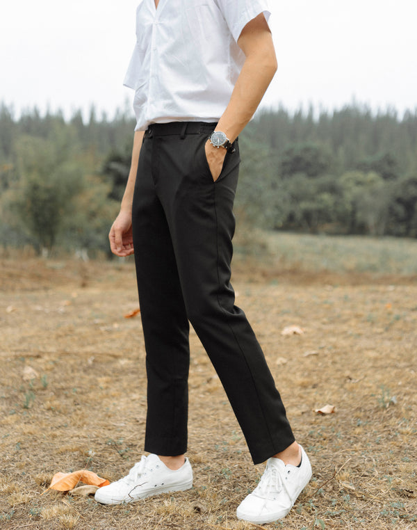 Black trousers with side contrasting