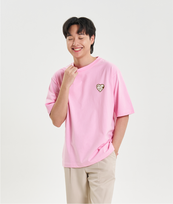 Pink - heartbeat oversize t-shirt