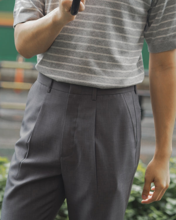 Grey harry-leg trousers