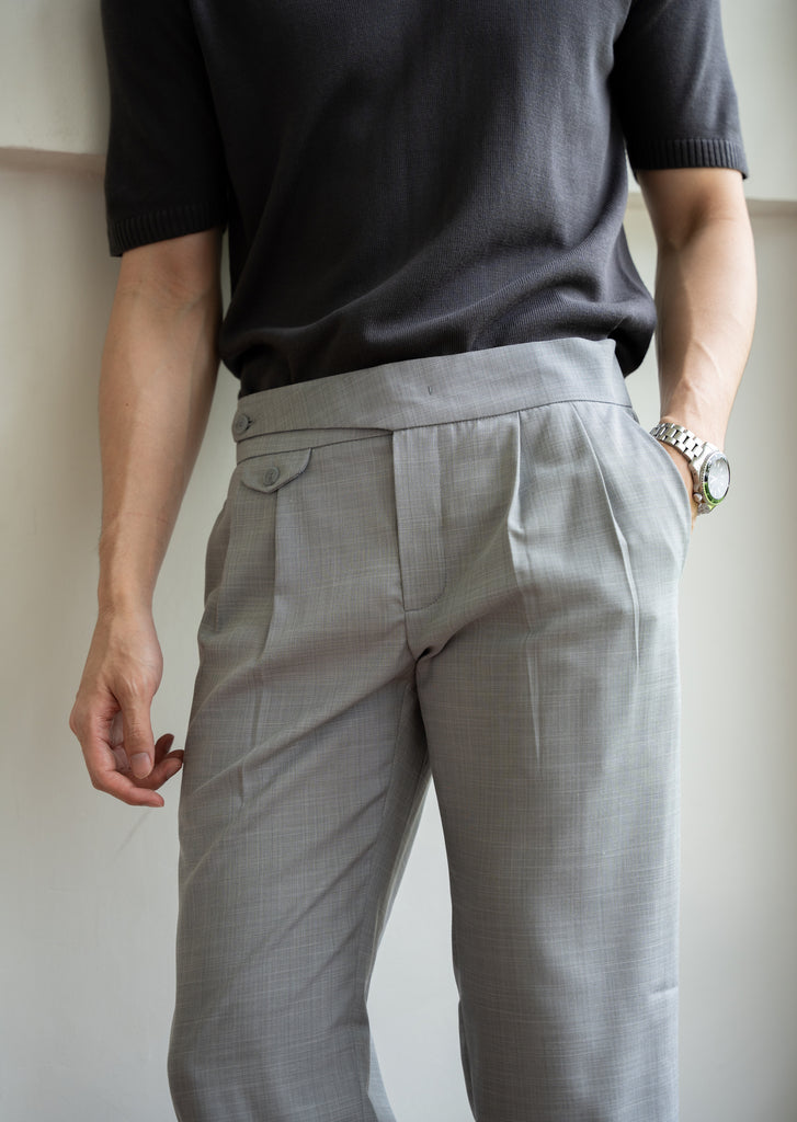 Smoke grey - Simon with pleated trousers