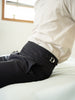 Dark navy terry side adjuster trousers