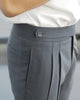 Dark grey - draped plated trousers