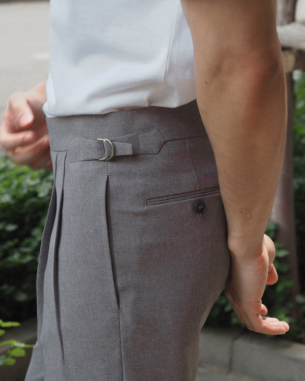 Grey - Rafael pleated trousers