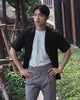Black linen pocket shirt