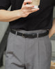 Grey - plain double pleated trousers