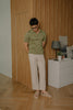 Beige harry-leg trousers