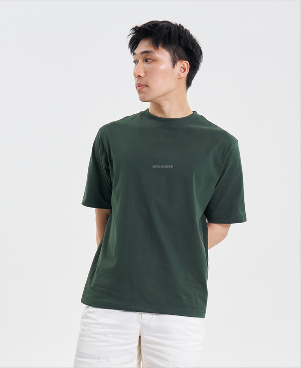 Bottle green - logo oversize t-shirt