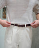 Brown zane leather belt