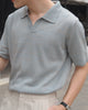 Mint knitted silk polo shirt