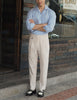 Beige linen Homme pleated trousers