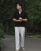 Black - linen with pocket shirt