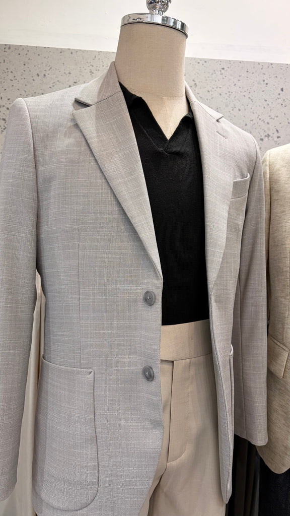 Ash Grey - linen blazer suit