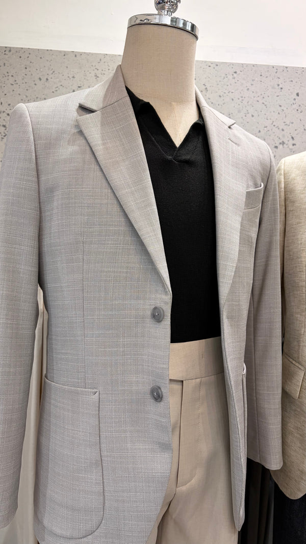 Ash Grey - linen blazer suit