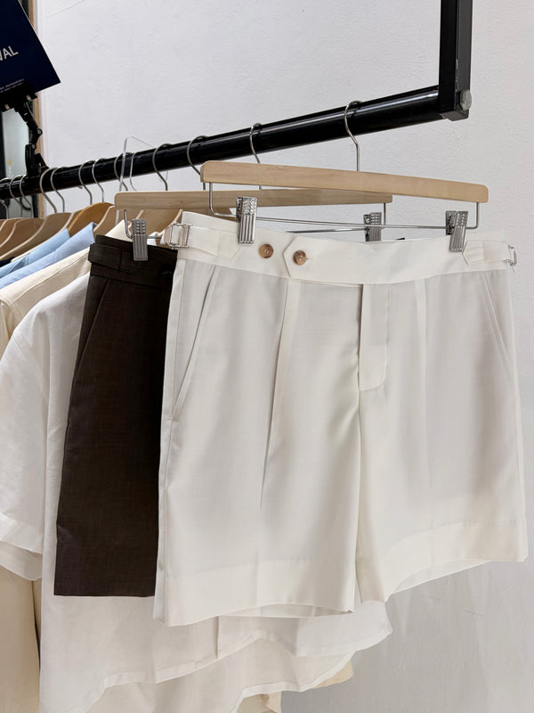 White - Terry side adjuster shorts